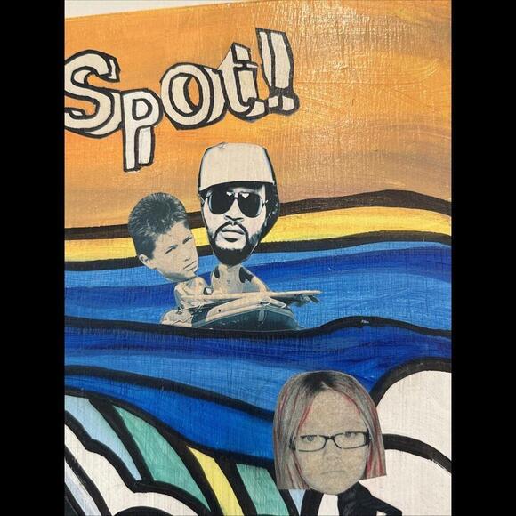 Bruce Reynolds Collage Original Art 2007 The Spot 20” X 20” - Picture 6 of 12